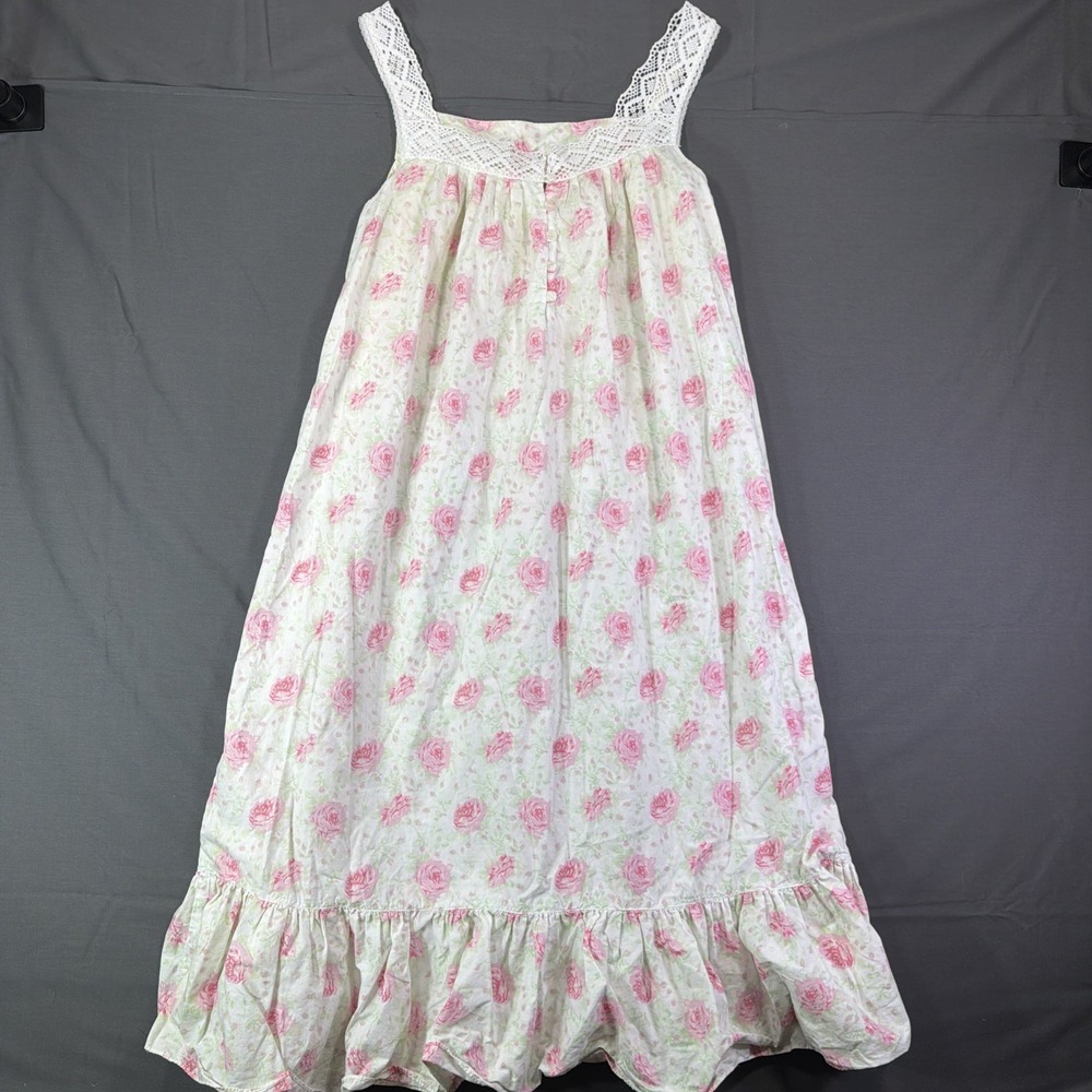 VTG Victoria's Secret Gold Label Cotton Floral Nightgown Cottagecore Prairie S